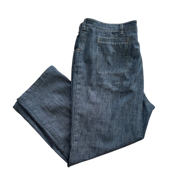 Tilley Cropped Wide Leg Denim Jeans • Size 16 • Made in Canada • 39" Waist - Picture 1 of 5
